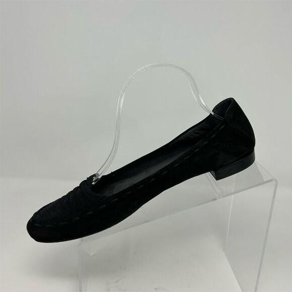 Stuart Weitzman Women's Black Woven Slip-On Loafers Size 9.5 SS (Super Slim) - Picture 3 of 12